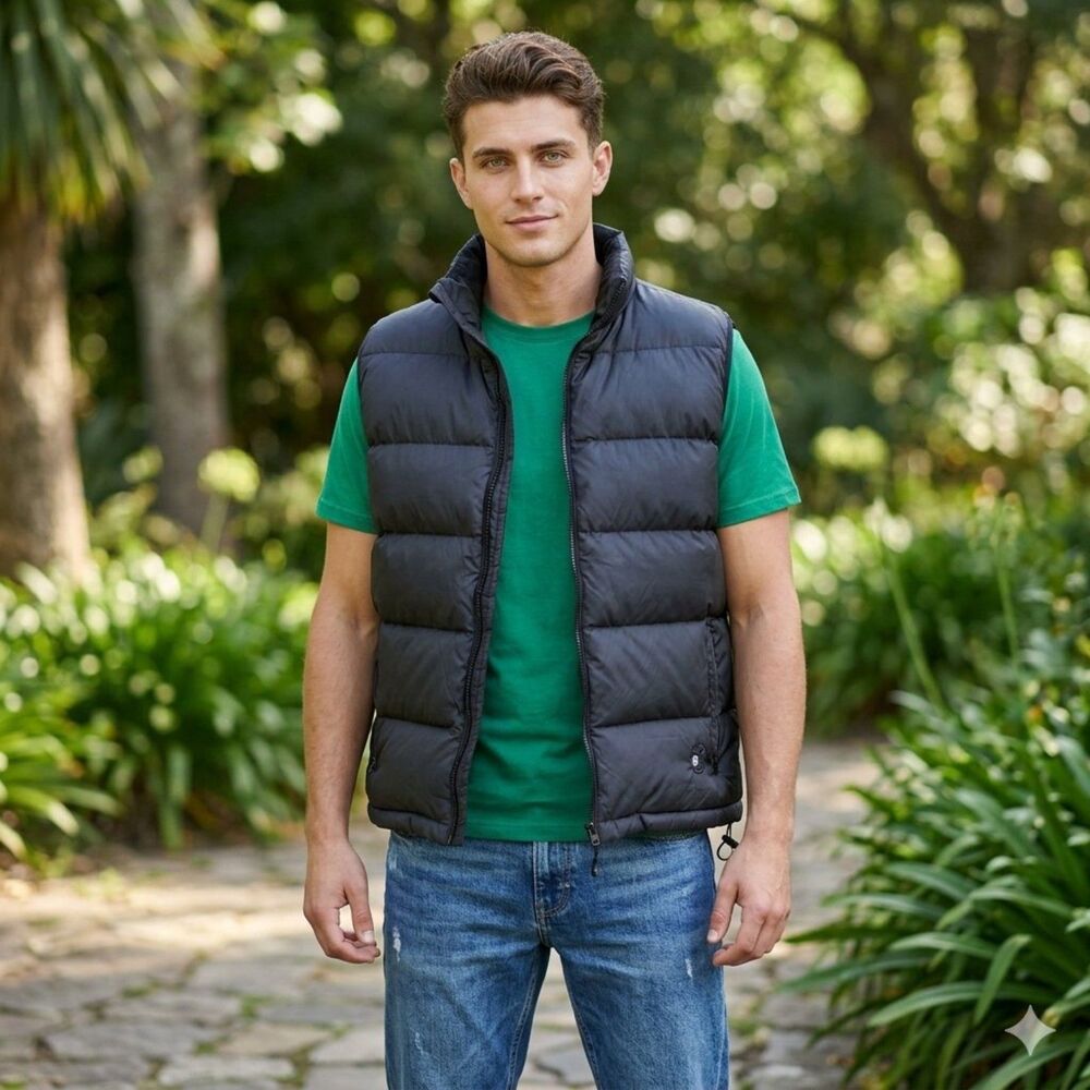 Vintage Ocean Pacific OP puffer vest men's XL down blend insulated gorpcore